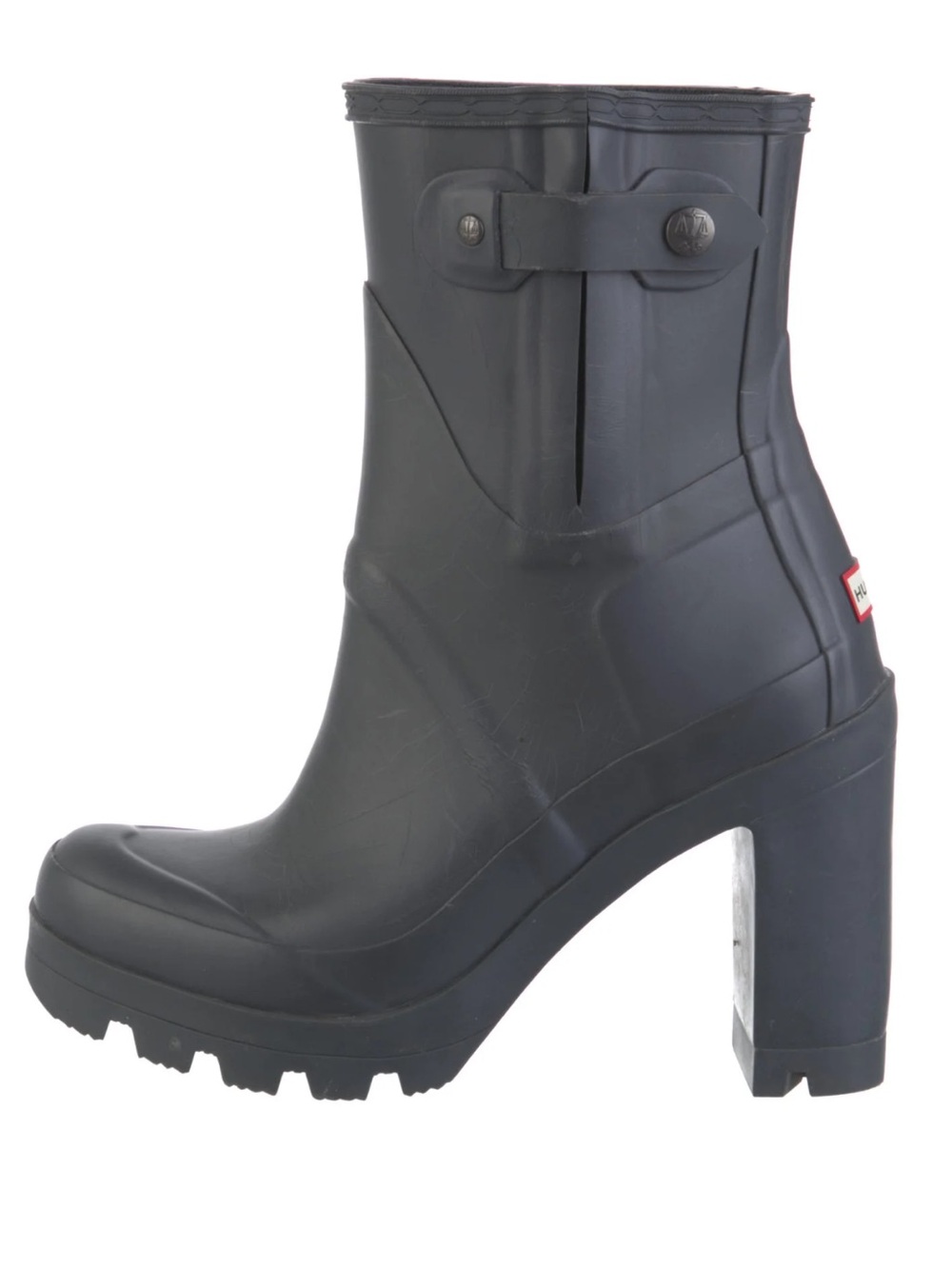 Hunter Black Chunky-Heel Waterproof Ankle Boot - Picture 3 of 8
